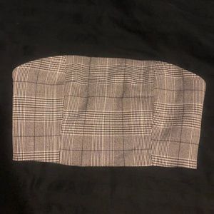 Plaid bandeau crop top